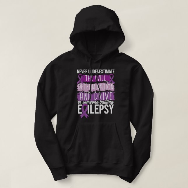 Moletom Guerreiro da Epilepsia da Fita Roxa (Frente do Design)