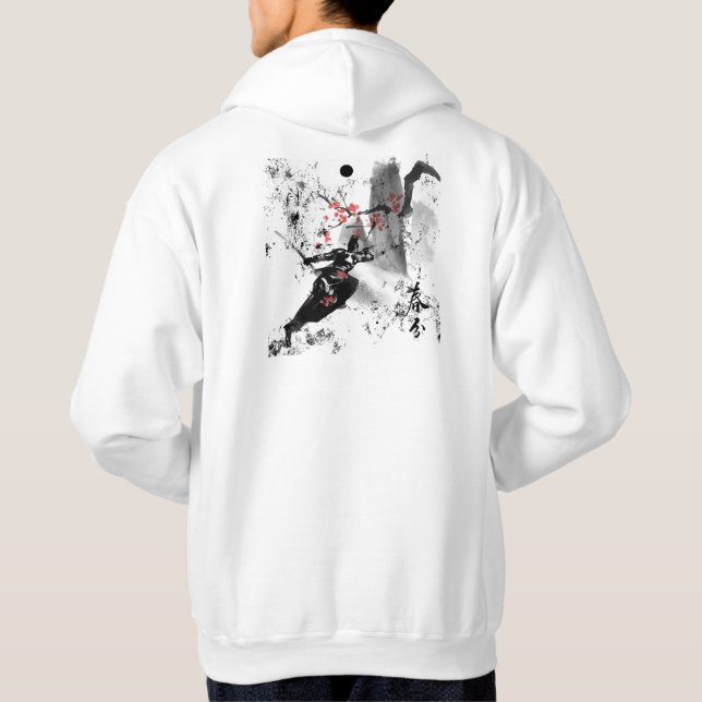 Moletom Guerreiro Samurai em Movimento - Arte de Tinta Sum (Verso)