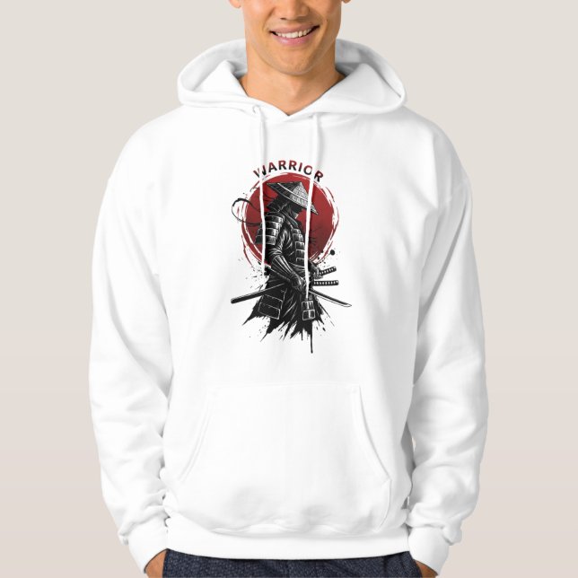 Moletom Guerreiro Samurai Sol Nascente Estilo de Tinta Jap (Frente)