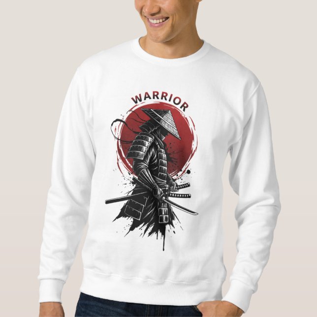 Moletom Guerreiro Samurai Sol Nascente Estilo de Tinta Jap (Frente)