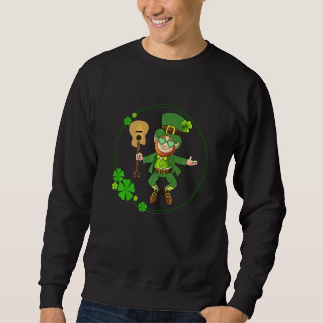 Moletom Guitar Leprechaun Guitar Player Ir (Frente)