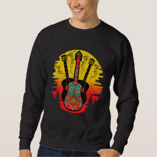 Moletom Guitarra Rtro Sunset - Arte Guitarrista E Musical