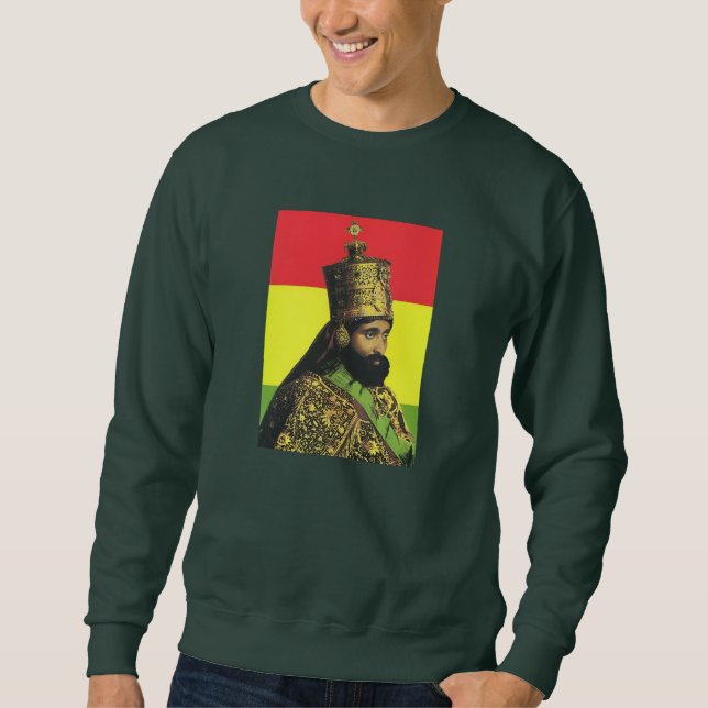 Moletom Haile Selassie Jah Rastafari Reggae Rasta Raízes  (Frente)