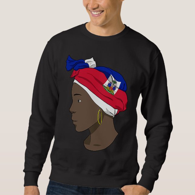 Moletom Haiti Haitian Love Flag Proud Woman Princess Crown (Frente)