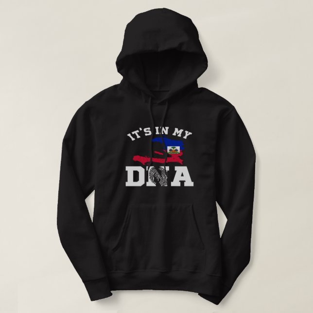 Moletom Haiti no meu DNA Orgulho Haitiano Hoodie Haitian F (Frente do Design)