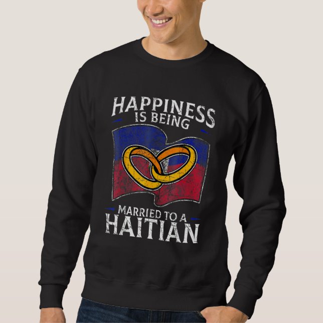 Moletom Haitian Marriage Haiti Married Heritage Flag Cultu (Frente)