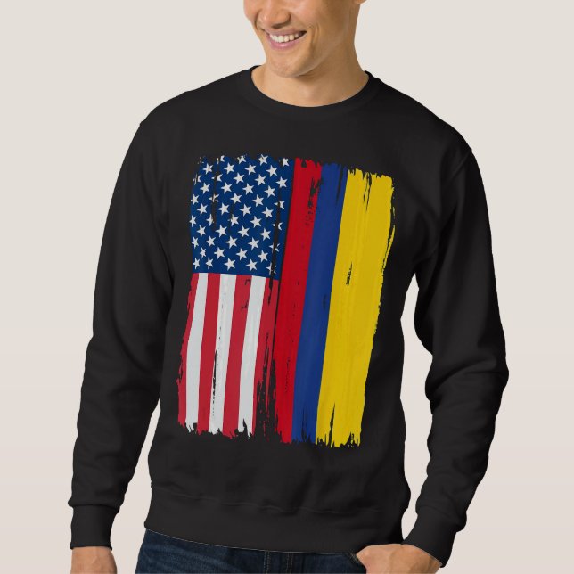 Moletom Half american Flag Roots USA Colombia (Frente)