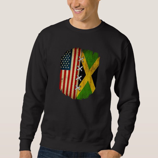 Moletom Half American Half Jamaican USA Flag Jamaica Flag  (Frente)