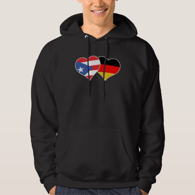 Moletom Half German Half Puerto Rican Flag Heart Puerto Ri (Frente)