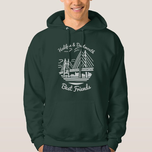 Moletom Halifax Dartmouth Os melhores amigos ganham verde (Frente)