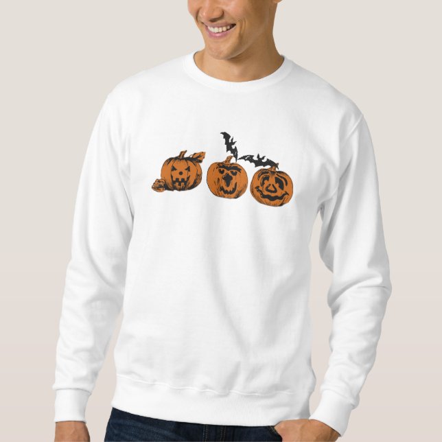 Moletom Halloween/abóbora/camisola de morcego (Frente)