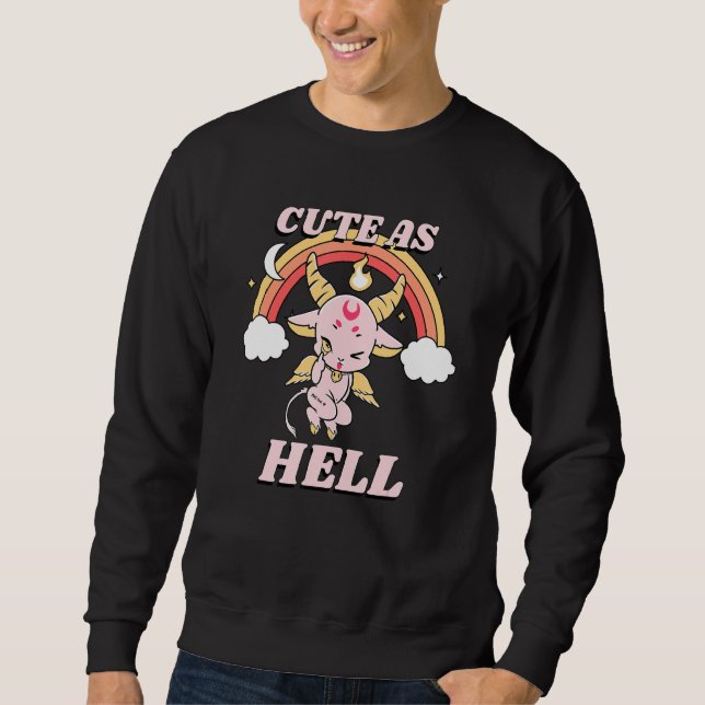 Moletom Halloween Baphomet Satan Fofo Como o Inferno Paste (Frente)