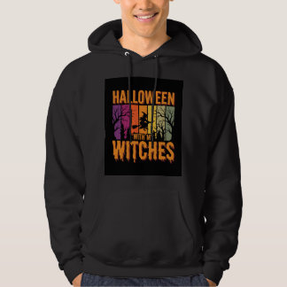 Moletom Halloween Com As Minhas Bruxas Pôr do Sol Retro