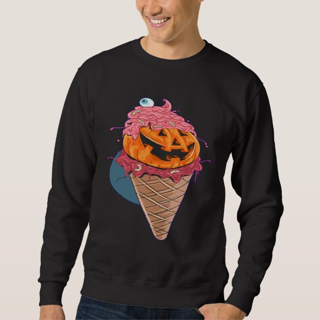 Moletom Halloween cones Pumpkin Worms icecream (Frente)