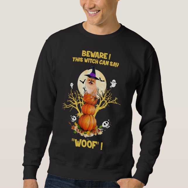 Moletom Halloween Costume Pomeranian Engraçado (Frente)