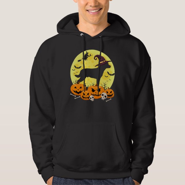 Moletom Halloween Costume Rottweiler Witch Hat (Frente)