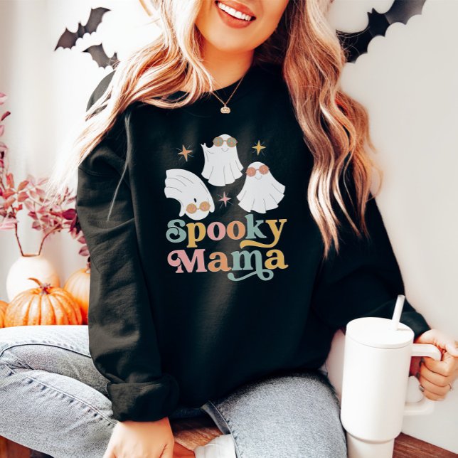 Moletom Halloween Cute Spooky Mama Retro Font (Criador carregado)