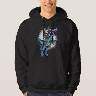 Moletom Halloween Grim Reaper Rocker Andando em T Rex Dino
