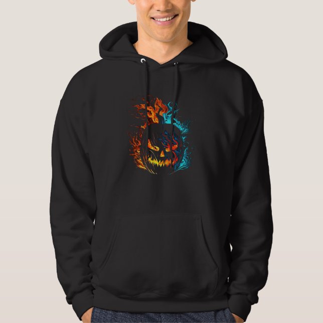 Moletom Halloween Pumpkin Flames Flame Pumpkin Halloween C (Frente)