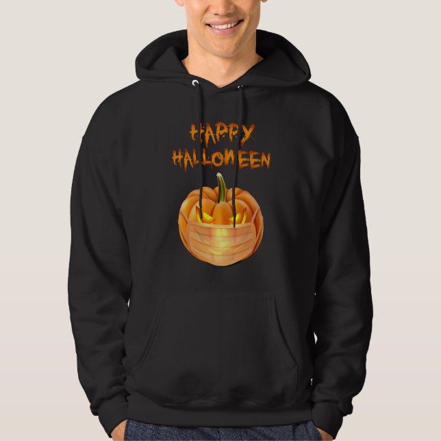 Moletom Halloween Pumpkin Wearing Face Mask Funny Jack O L (Frente)