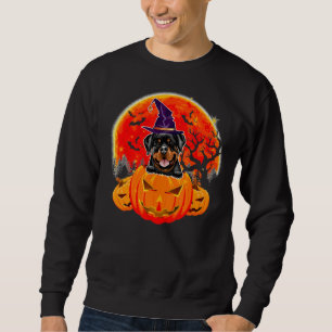 Moletom Halloween Rottweiler Dog Witch Pumpkin