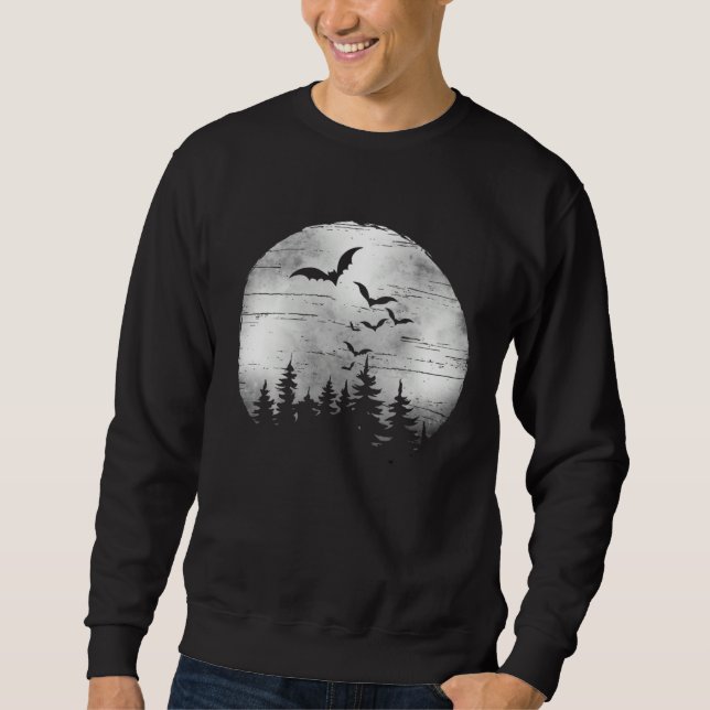 Moletom Halloween Spooky Full Moon The Woods & Bats (Frente)