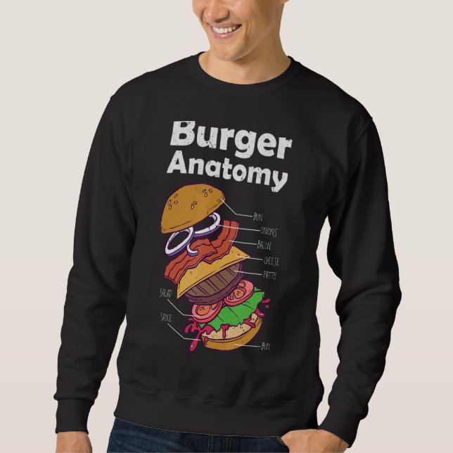 Moletom Hamburger Comida Gráfica Anatomia Cheeseburge (Frente)