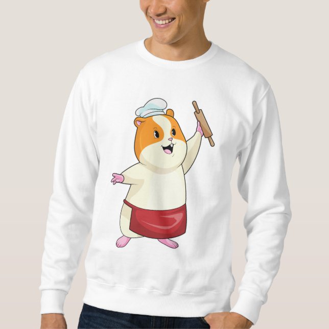 Moletom Hamster como Baker com Rolling pin (Frente)