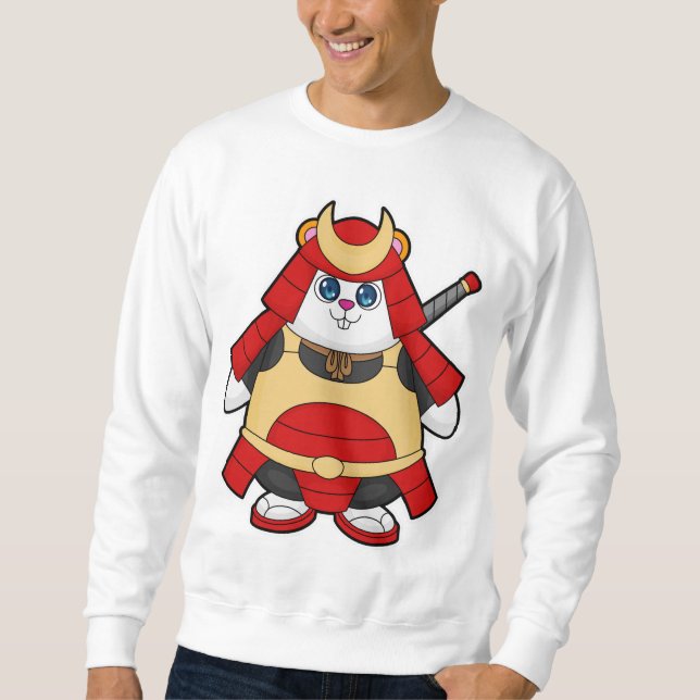 Moletom Hamster como Guerreiro com Armadura (Frente)