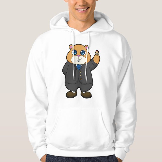 Moletom Hamster como noivo com aliança de casamento (Frente)