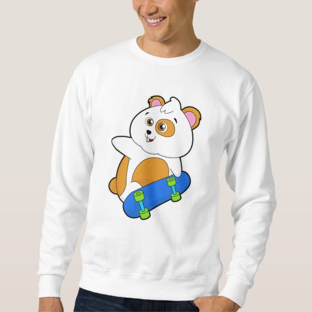 Moletom Hamster como Patinador com skate (Frente)