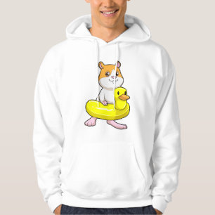 Moletom Hamster em Beach com Duck como anel de Natação