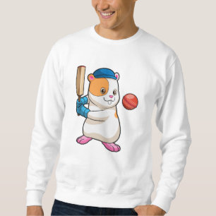 Moletom Hamster no Cricket com bastão e Boné de críquete