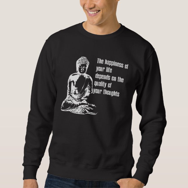 Moletom Happiness Life  Buddha Meditate Quote (Frente)