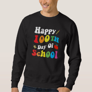 Moletom Happy 100 Days Of School Retro Groovy Funny Presen