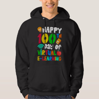 Moletom Happy 100th Days of Virtual E learning Teacher Stu