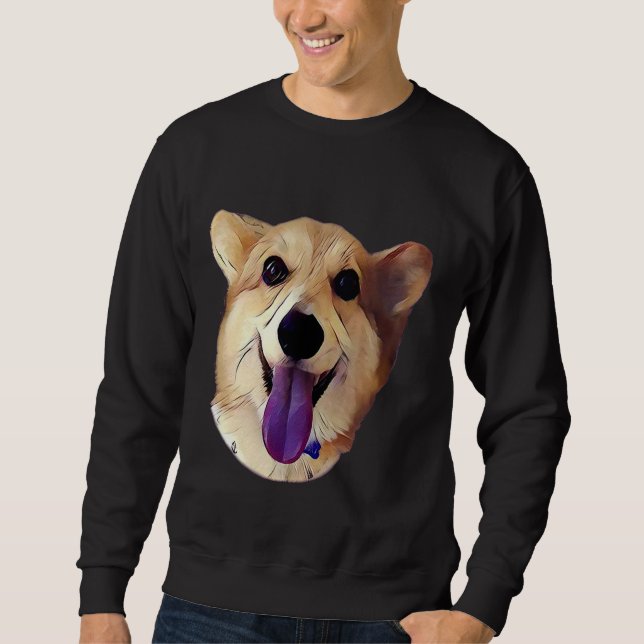 Moletom Happy Corgi Purple (Frente)