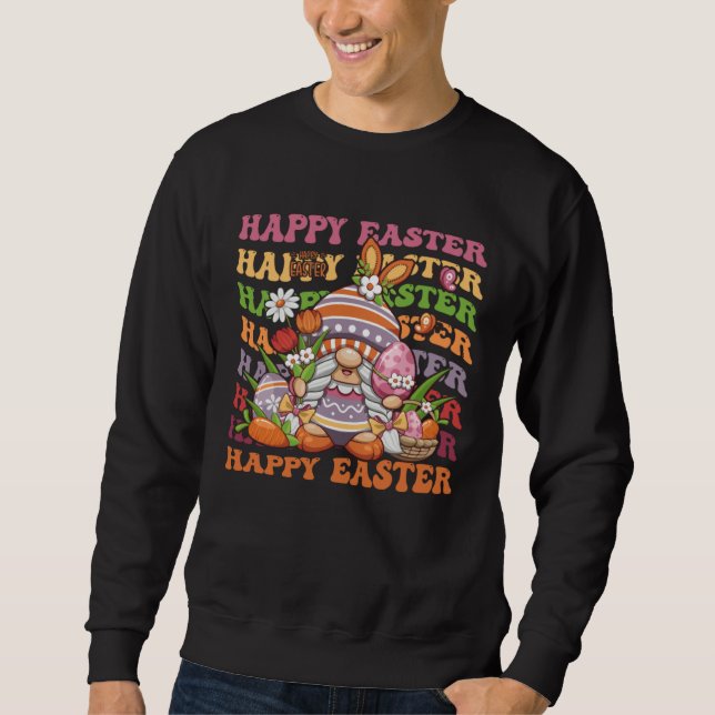 Moletom Happy Easter Bunny Spring Gnome  Easter Egg Huntin (Frente)