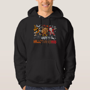 Moletom Happy Hallothanksmas Dabbing Witch Santa Hat Pumpk