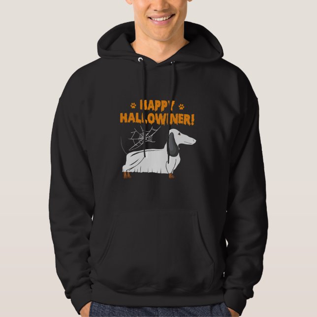 Moletom Happy Halloweiner Dachshund Ghost (Frente)