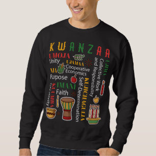 Moletom Happy Kwanzaa Drum Kinara Sete Velas África Cel