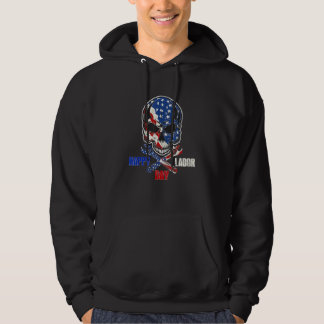 Moletom Happy Labor Day American Flag Skull