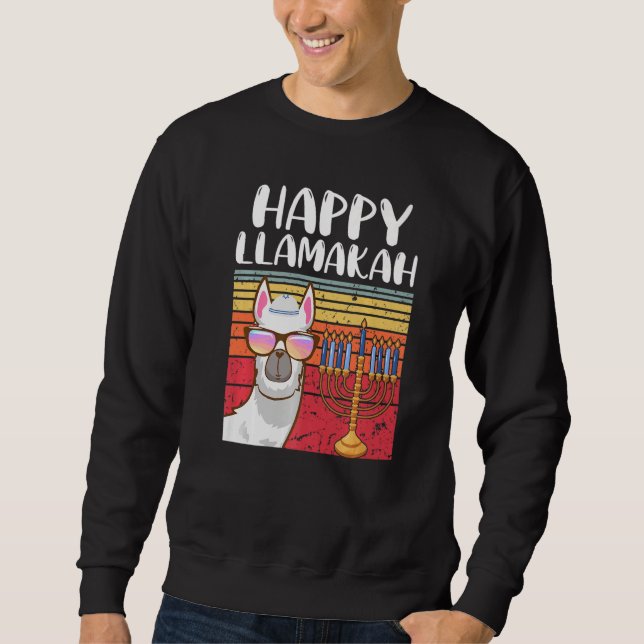 Moletom Happy Llamakah Jewish Llama  Hanukkah Pajamas Chan (Frente)