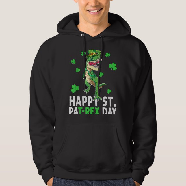Moletom Happy T Rex Dinosaur Saint Patrick's Day For Boys  (Frente)