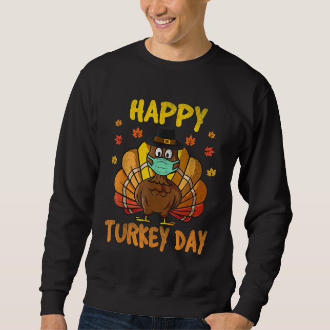 Moletom Happy Turkey day 2021 thanksgiving Masked Turkey A (Frente)