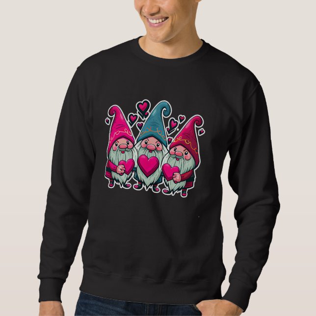 Moletom Happy Valentine's Day Cute Gnomes Graphic Romantic (Frente)