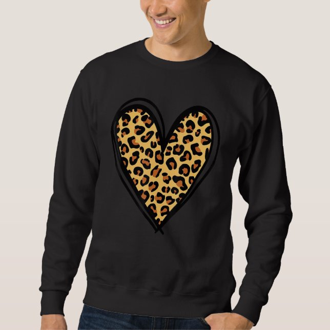 Moletom Happy Valentine's Day Cute Hearts Leopard Couple M (Frente)
