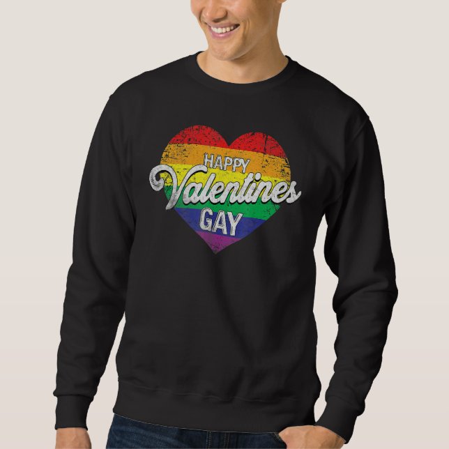 Moletom Happy Valentine's Gay Shirt, LGBT Pride Funny Vale (Frente)