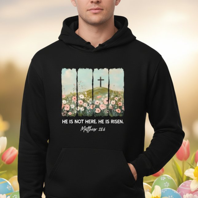 Moletom He Is Not Here He Is Risen Easter Matthew 28:6 (He Is Not Here He Is Risen Christian Easter Hoodie Matthew 28:6)