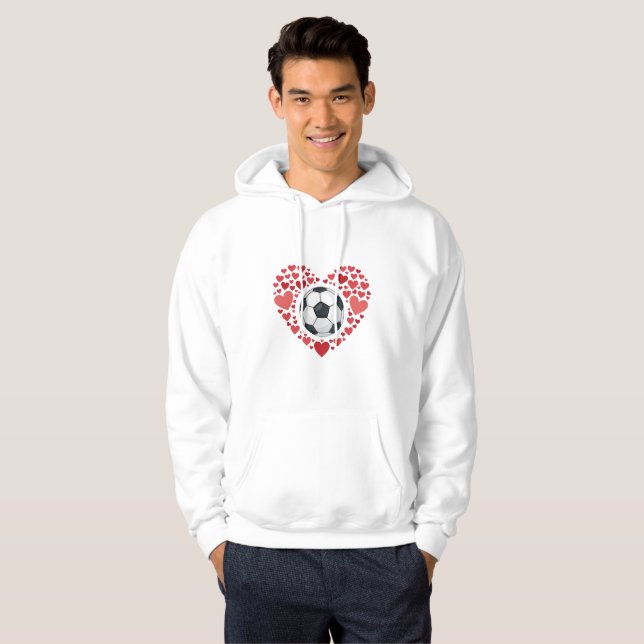 Moletom Heart and Soccer Ball for Valentines Day (Frente Completa)